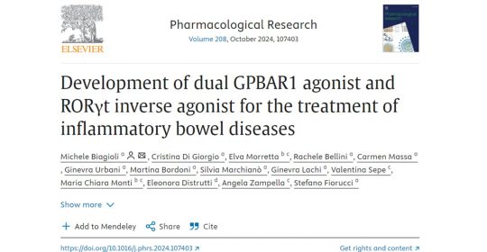 Discovery of  a Novel Therapeutic Agent for IBD.   A dual ligand acting on   two bile acid acid regulated receptors:RORγT and GPBAR1